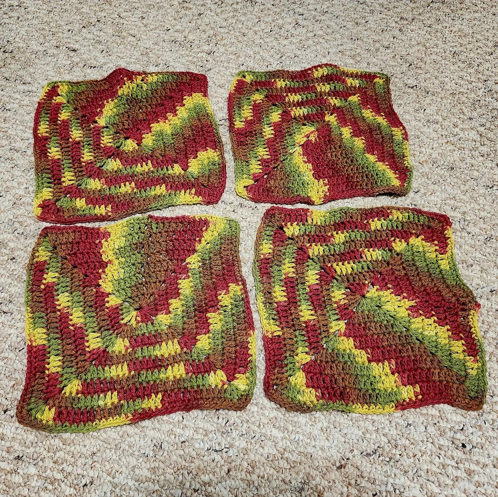 Crochet Autumn Leaves Dishcloth/Washcloth Set